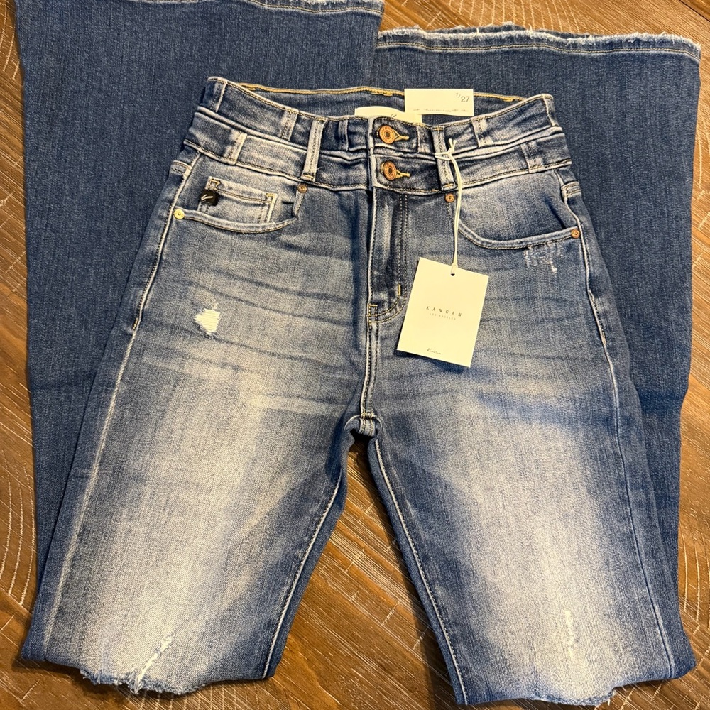 KanCanChloe High Rise Super Flare Jeans NWT 7/27